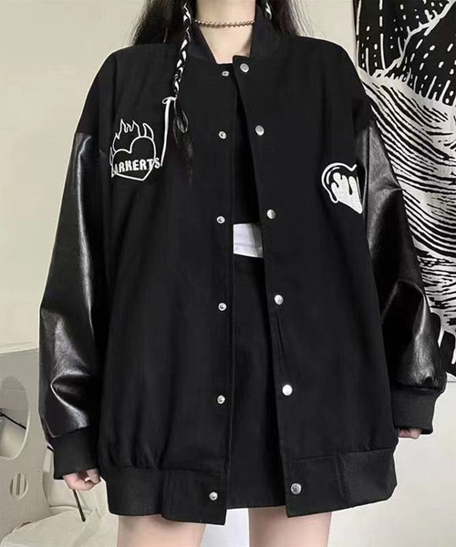 「DEVICE」 「fashion」スタジャン FREE ブラック レディース_画像5