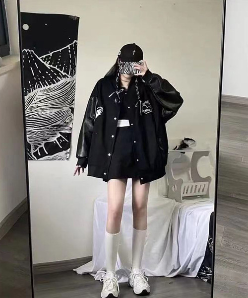 「DEVICE」 「fashion」スタジャン FREE ブラック レディース_画像8