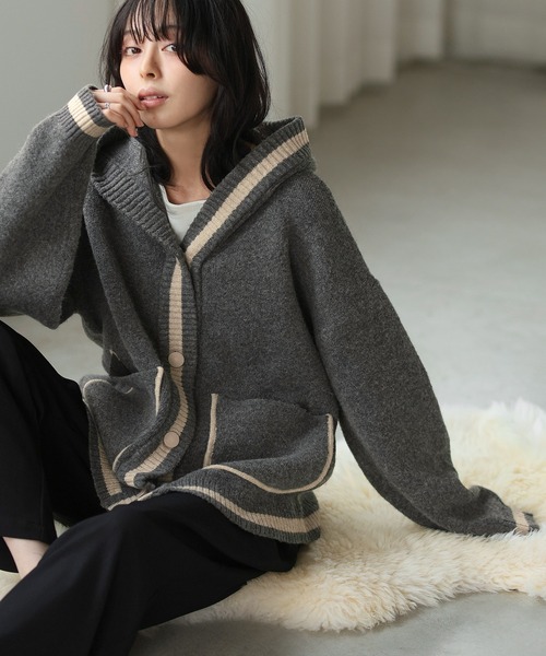 STONE  「美品」フード付きカーディガン 楽天市場】楽天1位 3B42フード付き 長袖ニットパーカ カーディガン