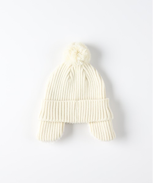 Right-on（ライトオン） ニット帽 ニットキャップ 「Refurbish」耳付き