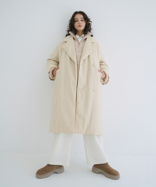 ジャケット・アウター CLANE COLOR DOWN CHESTER COAT BIEGE CLANE（クラネ） ダウンコート ダウンジャケット COLOR DOWN CHESTER