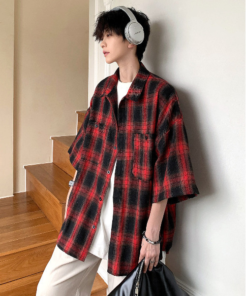 「neos」 半袖シャツ X-LARGE レッド メンズ_画像8