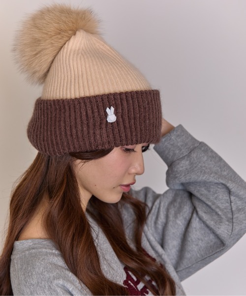 inverni フォックスファー ポンポンニット帽 ニット帽 ファー ポンポン[品番：JCSW0000570]｜JOCOSA（ジョコサ