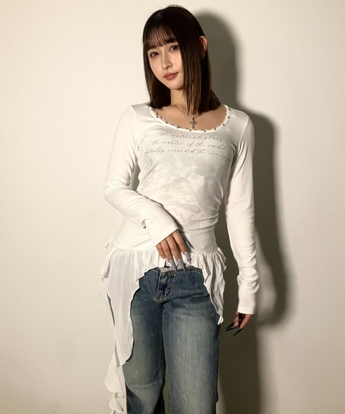 totem トーテム　フリルシャツ KOM（ドットコム） tシャツ A'GEM/9 × 「.KOMZ/ドットケーオー