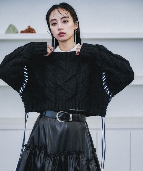 HARE 黒白リバーシブル短丈ニット HARE（ハレ） セーター ニット BONSAI KNIT(HARE) メンズ : ZOZOTOWN