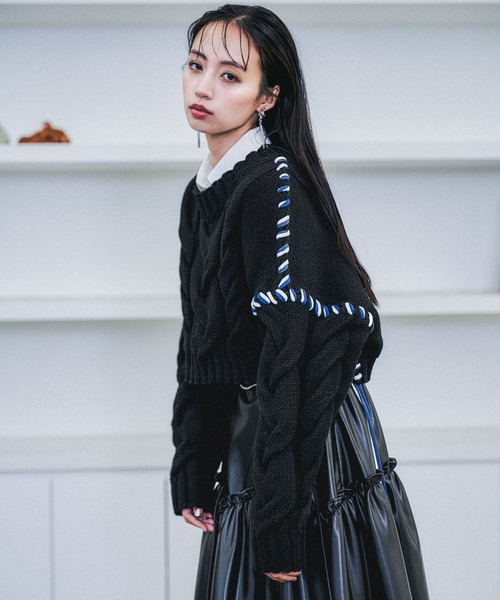 HARE 黒白リバーシブル短丈ニット HARE（ハレ） セーター ニット BONSAI KNIT(HARE) メンズ : ZOZOTOWN