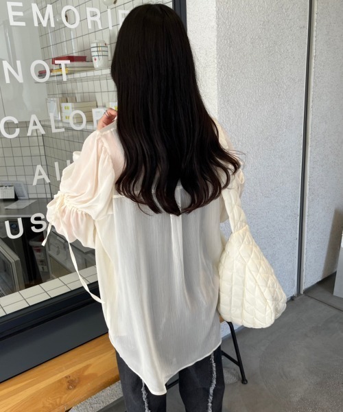 「nemne store」 長袖ブラウス MEDIUM ピンク レディース_画像3