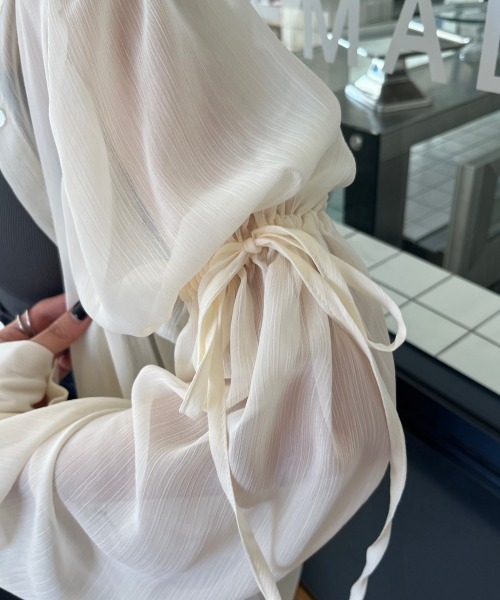 「nemne store」 長袖ブラウス MEDIUM ピンク レディース_画像4