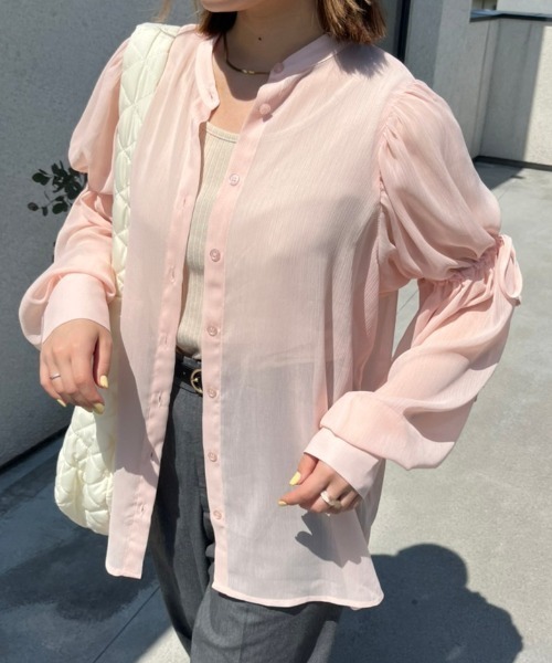 「nemne store」 長袖ブラウス MEDIUM ピンク レディース_画像8