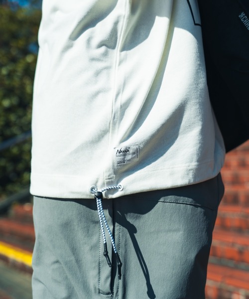 tシャツ 「NANGA/ナンガ」 別注 ルーズフィット スクエアロゴバックプリント ドローコードTシャツ「追加」 レディース メンズの画像
