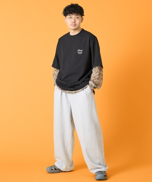 tシャツ 「NANGA/ナンガ」 別注 ルーズフィット スクエアロゴバックプリント ドローコードTシャツ「追加」 レディース メンズの画像