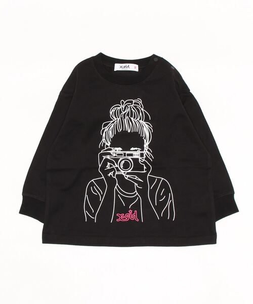 「X-girl Stages」 「KIDS」長袖カットソー 90cm ブラック キッズ_画像10