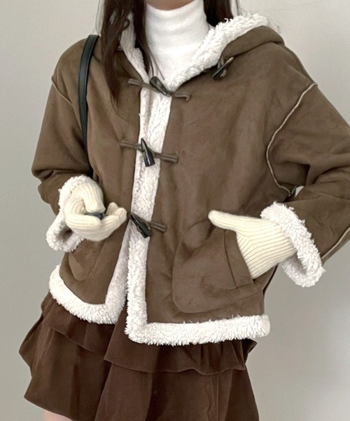 Riff（リフ） ダッフルコート コート ボアダッフルショート丈コート