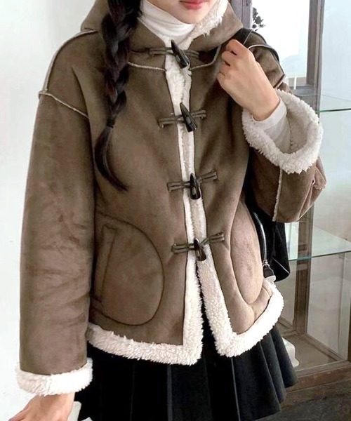 Riff（リフ） ダッフルコート コート ボアダッフルショート丈コート