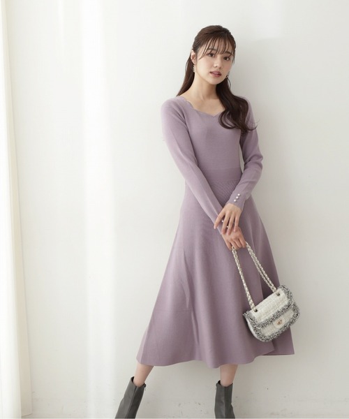「PROPORTION BODY DRESSING」 ニットワンピース SMALL グレー レディース_画像3