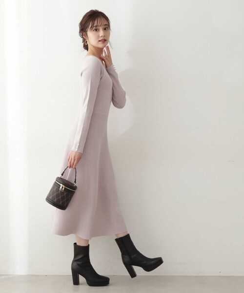 「PROPORTION BODY DRESSING」 ニットワンピース SMALL グレー レディース_画像4