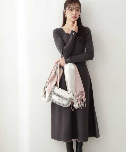 「PROPORTION BODY DRESSING」 ニットワンピース SMALL グレー レディース_画像7