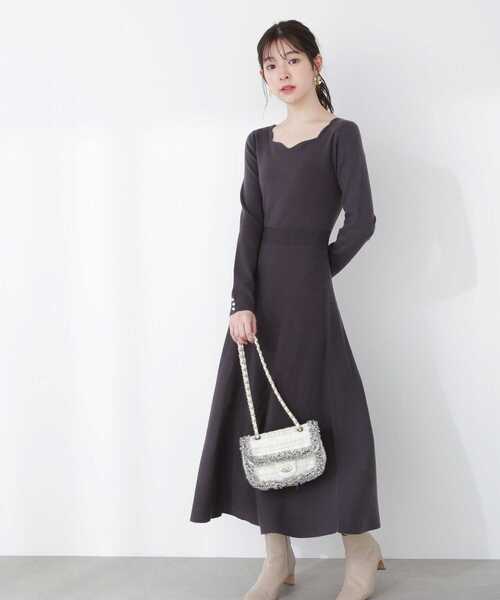 「PROPORTION BODY DRESSING」 ニットワンピース SMALL グレー レディース_画像8