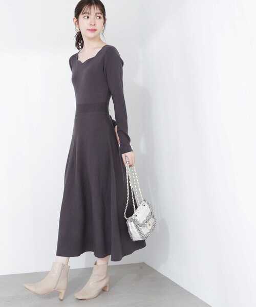 「PROPORTION BODY DRESSING」 ニットワンピース SMALL グレー レディース_画像9