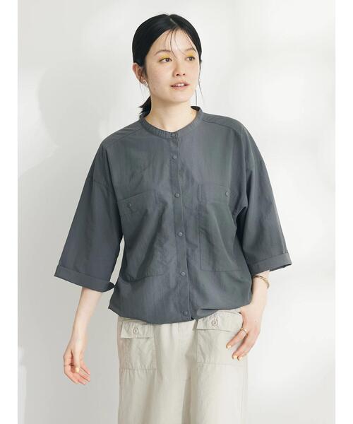 「CRAFT STANDARD BOUTIQUE」 7分袖ブラウス FREE チャコールグレー レディース_画像3