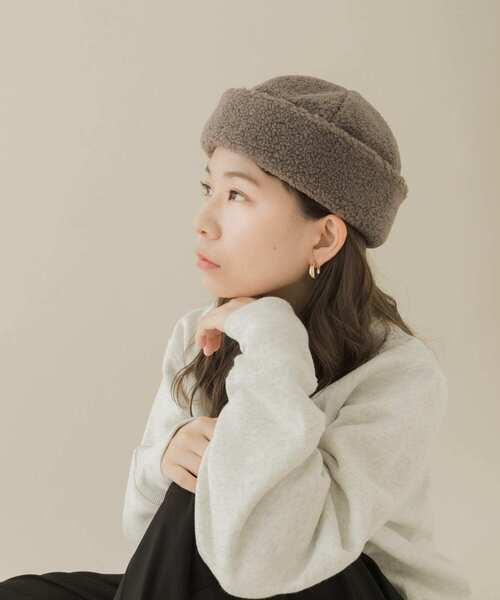 「SMELLY」 帽子 - チャコールグレー レディース_画像5