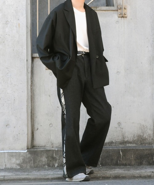 「Nilway」 デニムパンツ LARGE ライトグリーン メンズ_画像4