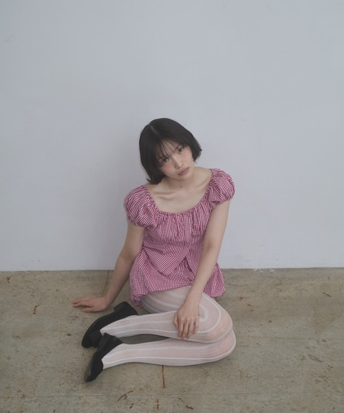 FEKETE（フェケテ） ブラウス シャツ gingham 2way puff sleeve blouse