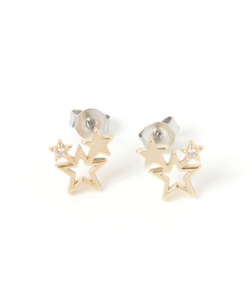 LAKOLE（ラコレ） ピアス 3コネクトスターピアス / 623474 レディース