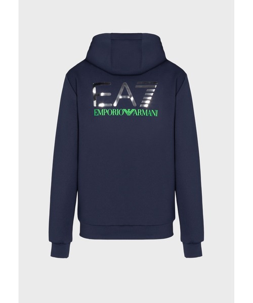 EA7 「EMPORIO ARMANI EA7」 ジップアップパーカー LARGE ネイビー