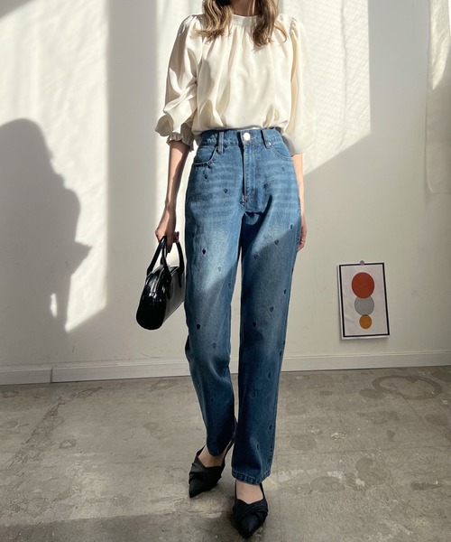 「Futier land」 デニムパンツ FREE ライトブルー レディース_画像3