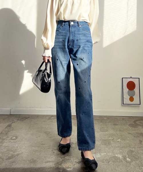 「Futier land」 デニムパンツ FREE ライトブルー レディース_画像6