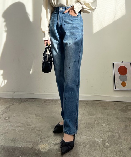 「Futier land」 デニムパンツ FREE ライトブルー レディース_画像8