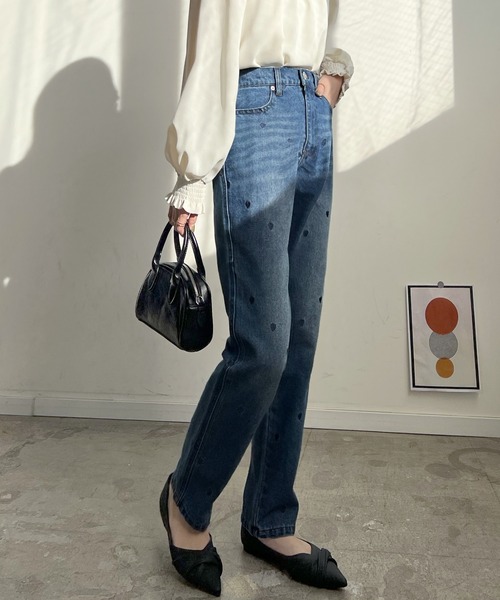 「Futier land」 デニムパンツ FREE ライトブルー レディース_画像9