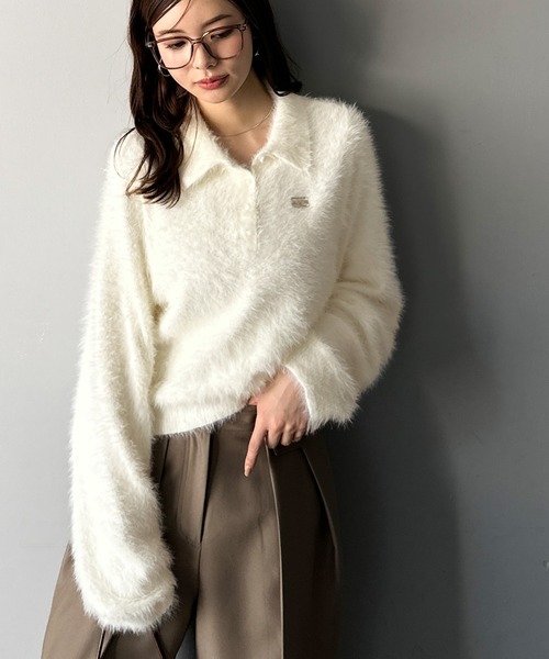 「mily bilet」 長袖ニット SMALL アイボリー レディース_画像2