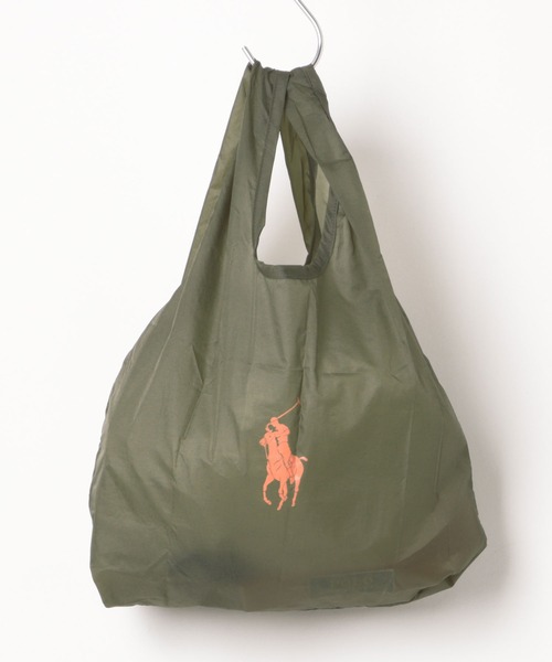 お得！未使用タグ付ポロラルフローレン　キャンバストートバッグ グリーン 大容量 POLO RALPH LAUREN（ポロ・ラルフローレン） トートバッグ カラビナ