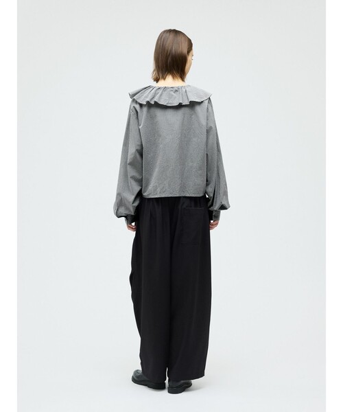 09品です mizuiroind（ミズイロインド） ブラウス シャツ チェックフリル