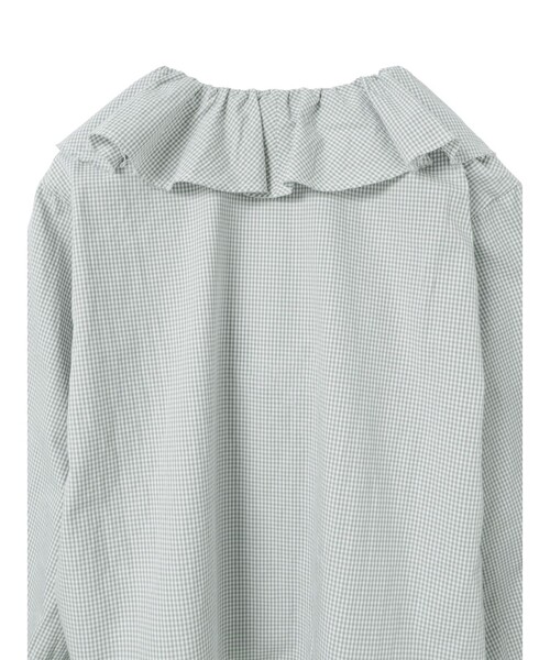 mizuiroind（ミズイロインド） ブラウス シャツ チェックフリル