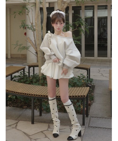 Darich（ダーリッチ） トレーナー スウェット バックリボンパール