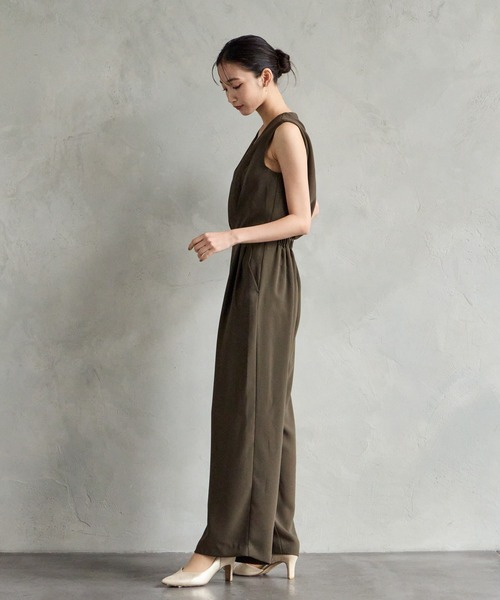「AIMER」 パンツドレス MEDIUM ブラック レディースの画像