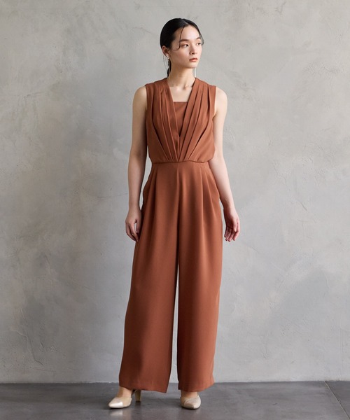 「AIMER」 パンツドレス MEDIUM ブラック レディースの画像