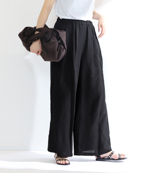 「VERMEIL par iena」 イージーパンツ 38 ブラック レディース_画像3