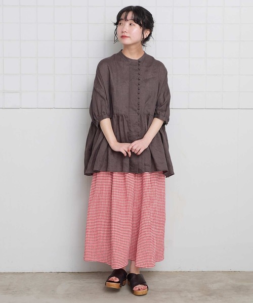 l'atelier du savon（アトリエドゥサボン） ブラウス シャツ _麻の
