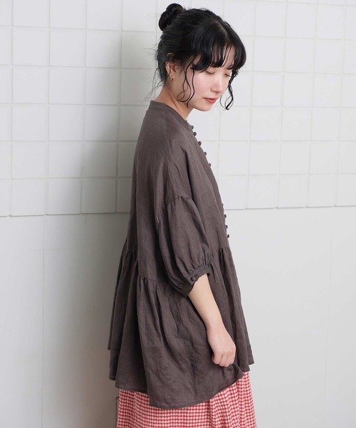 l'atelier du savon（アトリエドゥサボン） ブラウス シャツ _麻の