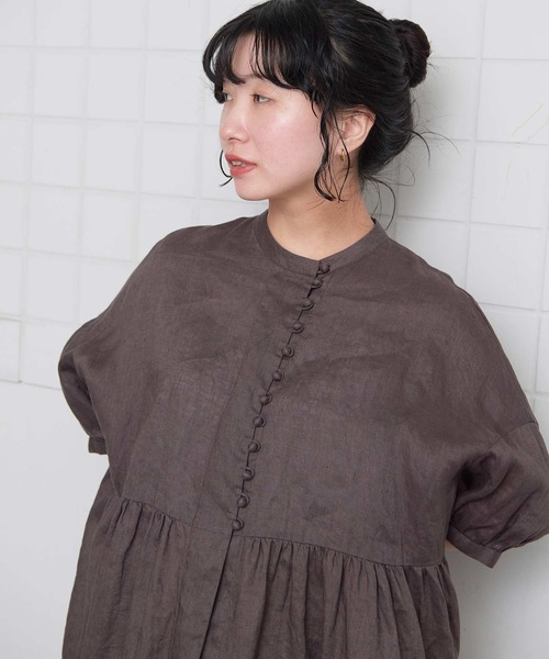 l'atelier du savon（アトリエドゥサボン） ブラウス シャツ _麻の
