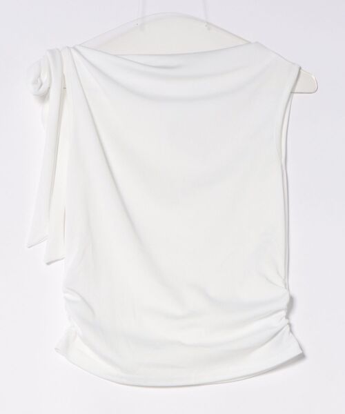 tシャツ リボン付きオフショルダートップス レディース : ZOZOTOWN