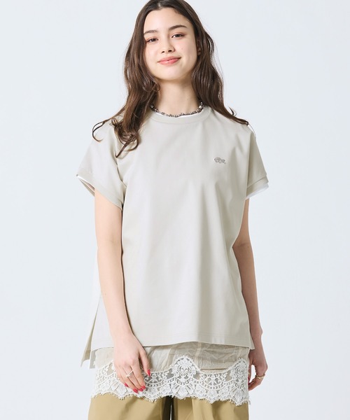 フランス製 ラコステ フレンチスリーブ カットソー Tシャツ MLピンク ss4 LACOSTE - フランス製 ラコステ フレンチスリーブ カットソー Tシャツ