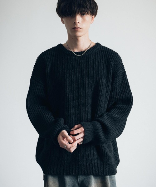 「Rocky Monroe」 長袖ニット M ブルー メンズ_画像6