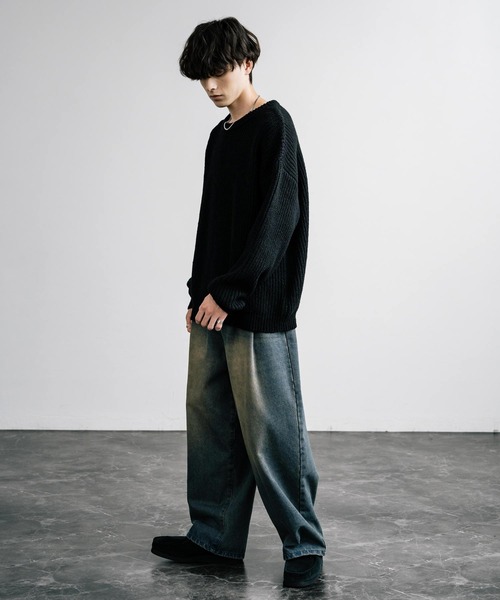 「Rocky Monroe」 長袖ニット M ブルー メンズ_画像8