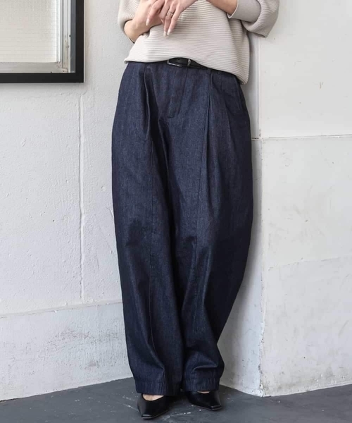 パンツ 「セットアップ対応」デニムバレルパンツ レディース
