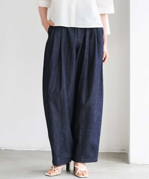 パンツ 「セットアップ対応」デニムバレルパンツ レディース